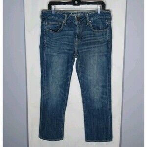 American Eagle Women’s Boyfit Jeans 10 (34x34) Denim Blue Straight Leg Mid Rise
